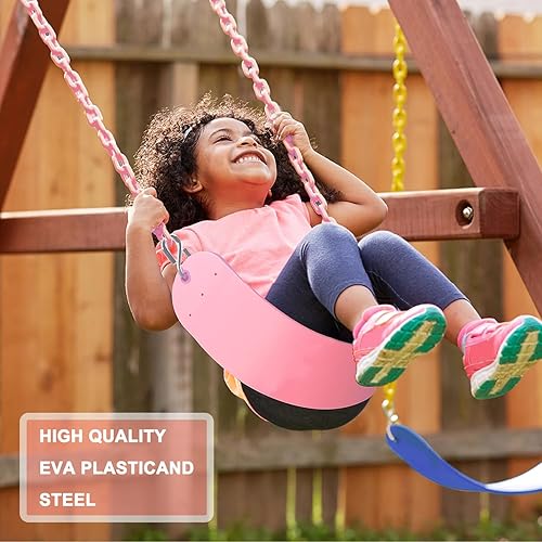 Miniatura 5 de NOSTIFY Asiento de columpio, columpio sensorial de cadena de hierro recubierto de alta resistencia de 66 pulgadas, asiento de columpio de terapia,