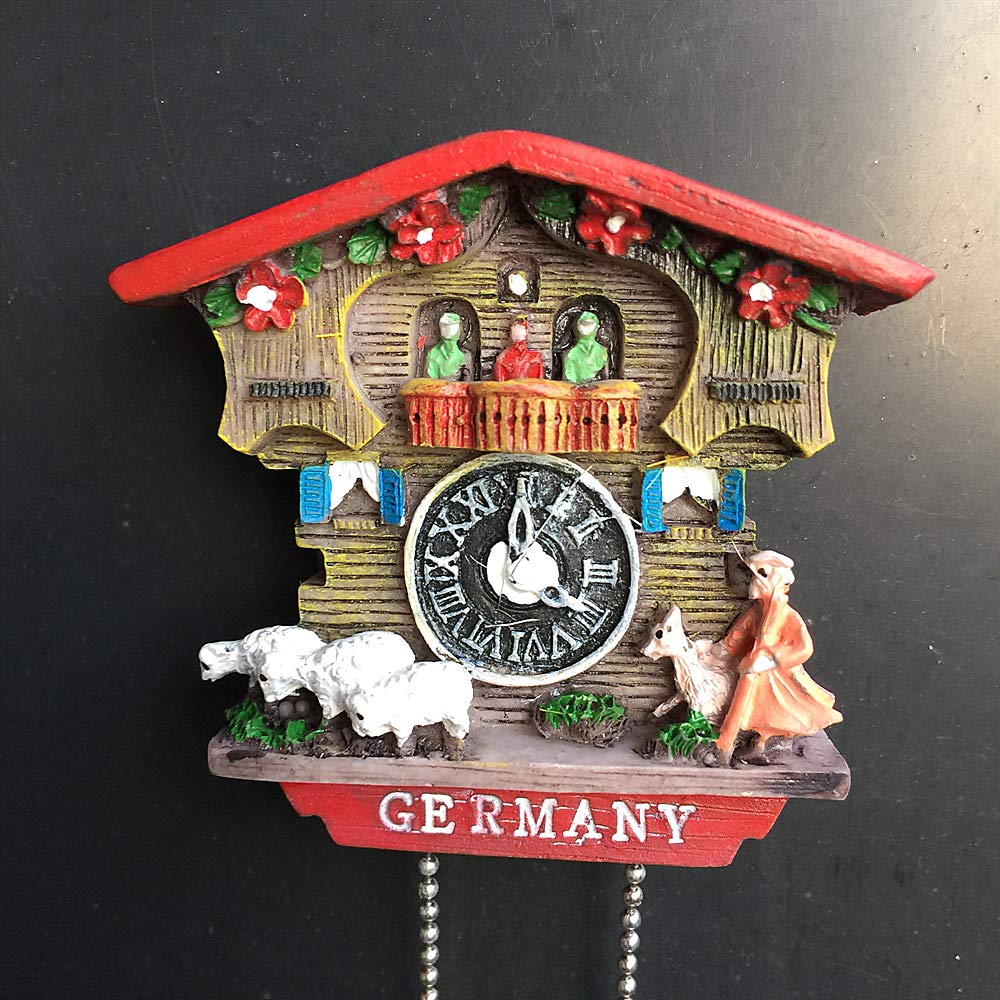 German Cuckoo Clock Fridge Magnet - 3D Hand Painted Travel Souvenir