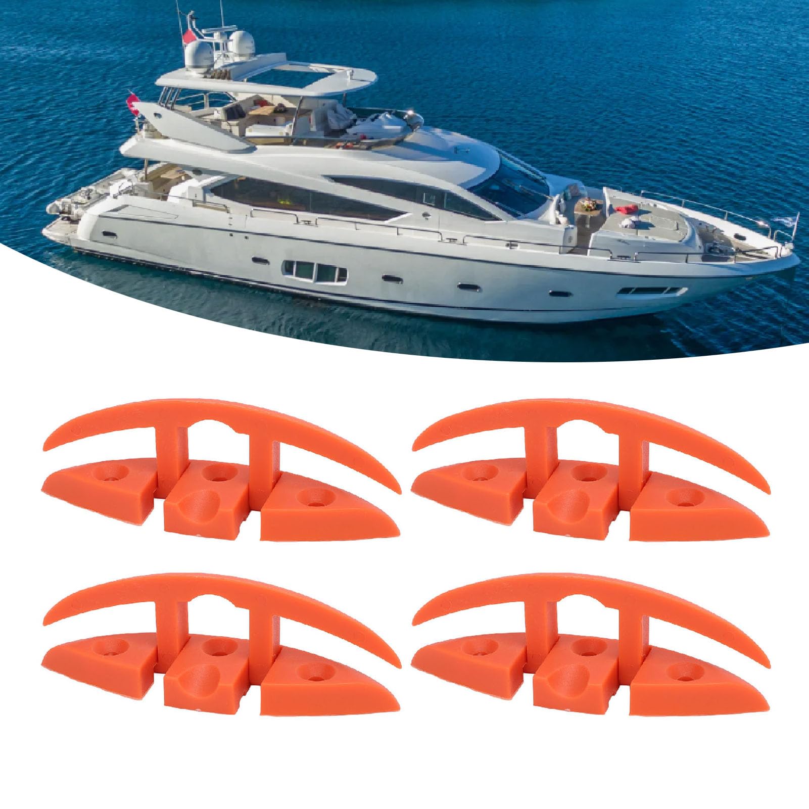 YedaHcy 4 Sets 5in Marine Grade Nylon Folding Cleat, Oxidation 3 Holes Flip Up Dock Cleat, Install for Boat Ship Yacht (Without Installation Screws Accessories)