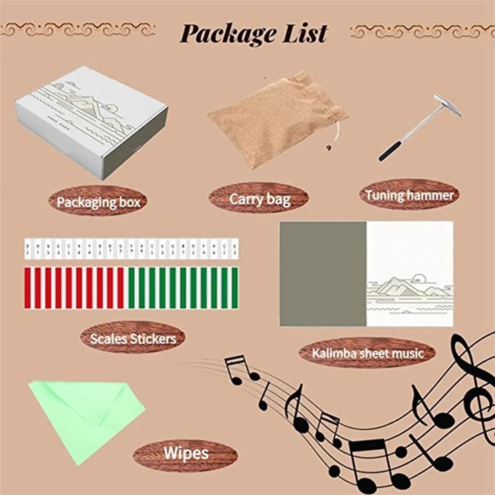 Kalimba Instrumento Kit De Accesorios Para Piano De Pulgar Kalimba Para Adultos Entonación De Calidad De Interpretación Con Partitura De Kalimba De 17 Teclas