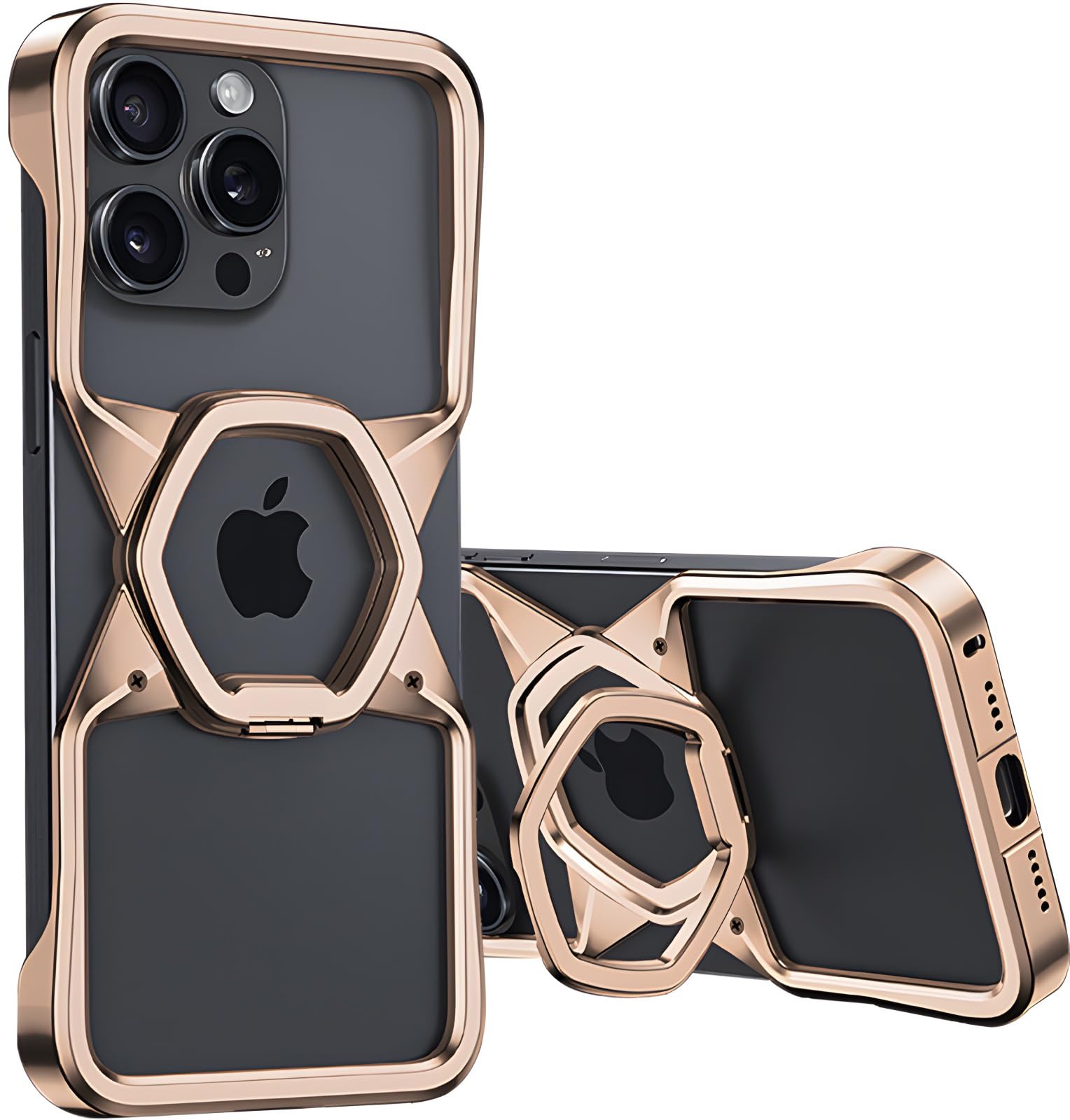 Highlight Metal Phone Case For Iphone 15 16 Pro Max Frameless Aluminum Detachable Reusable Phone - View #3