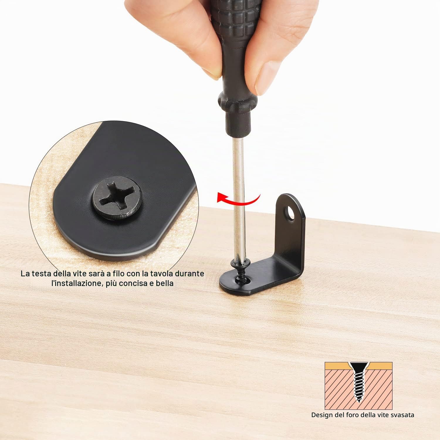 10 pezzi Supporti Angolo Staffe Angolari Inox Con 40 Viti per Ripiani, 90 Gradi Squadrette Angolari 30 x 30 x 2mm per Mobili Facilmente Danneggiati come Tavoli, Sedie, Letti, ecc (nero)