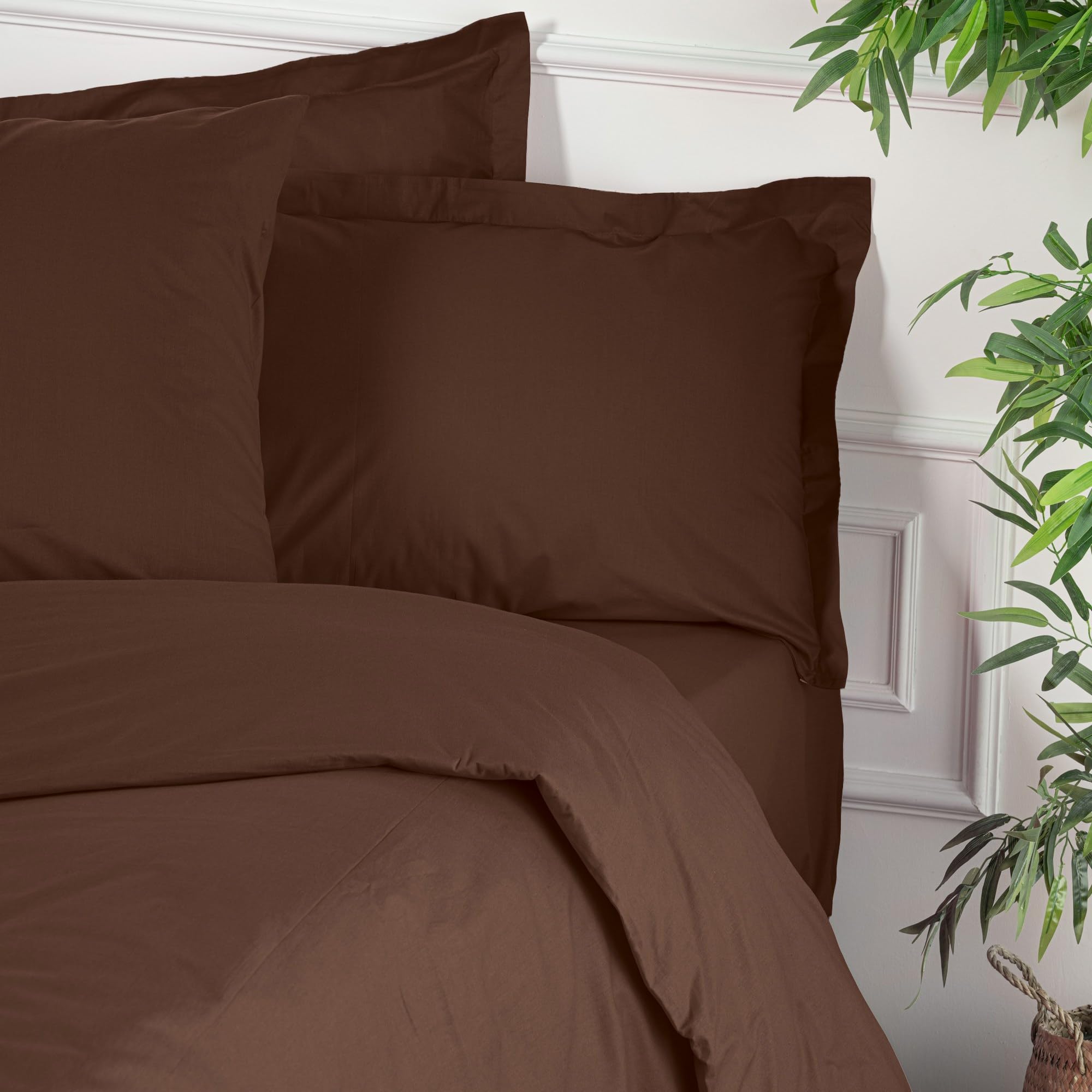 Premium Ranforce Single Quilt Cover, Dark Brown, 135 x 200 cm, 100% Cotton, 155 Thread Count, Button Closure - Image 2