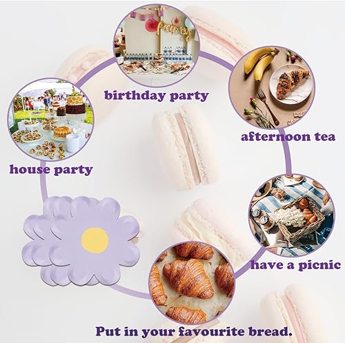 Miniatura 4 de 60 platos de papel de margarita, platos desechables de margaritas de 7 pulgadas, platos de margaritas para fiestas, bandeja de alimentos que se