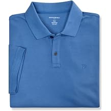 Banana Republic Mens 803392 Regular Fit Pique Mesh Organic Cotton Monogram Polo Shirt Medium, Indigo Crush Blue