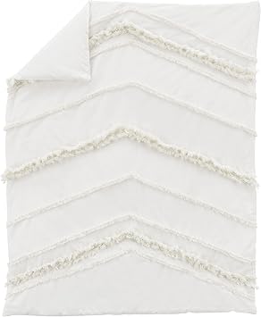 Sweet Jojo Designs Ivory Boho Chic Boy Girl Baby Crib Bedding Set Infant Nursery Room Solid Color Beige Cream Gender Neutral Bohemian Modern Farmhouse Designer Unisex Tassel Fringe Macrame Cotton