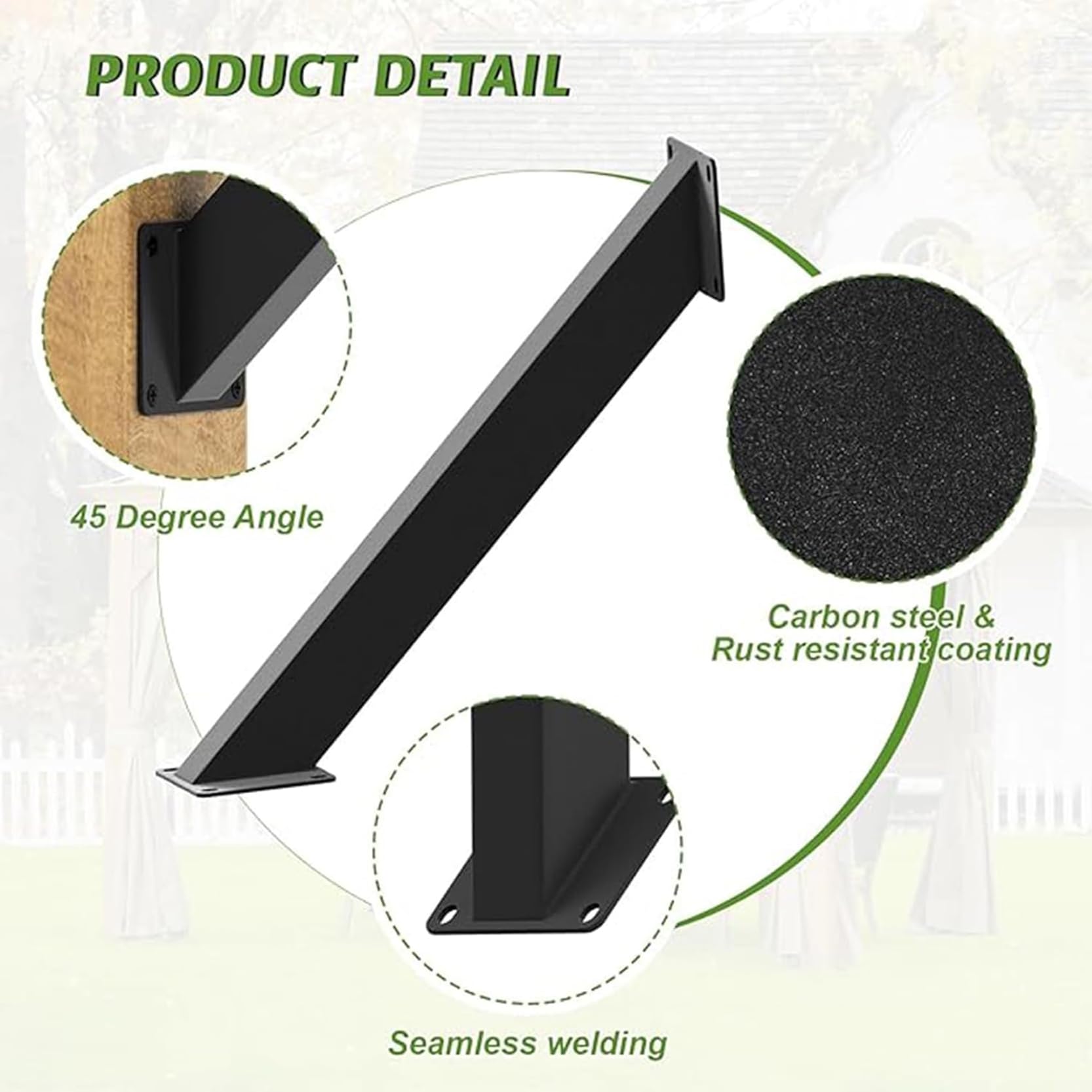 Kit de soporte de esquina resistente para pérgolas, cenadores y patios - Soportes de conector de 45° para un soporte robusto de las articulaciones interiores