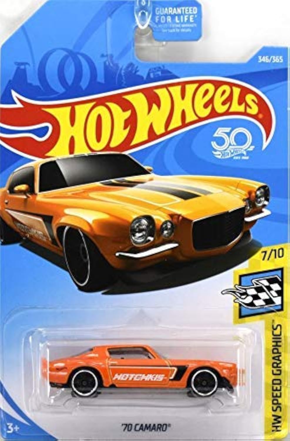 Hot Wheels 2018 Die-Cast Hw Speed Graphics 7/10 - '70 Camaro (Orange)