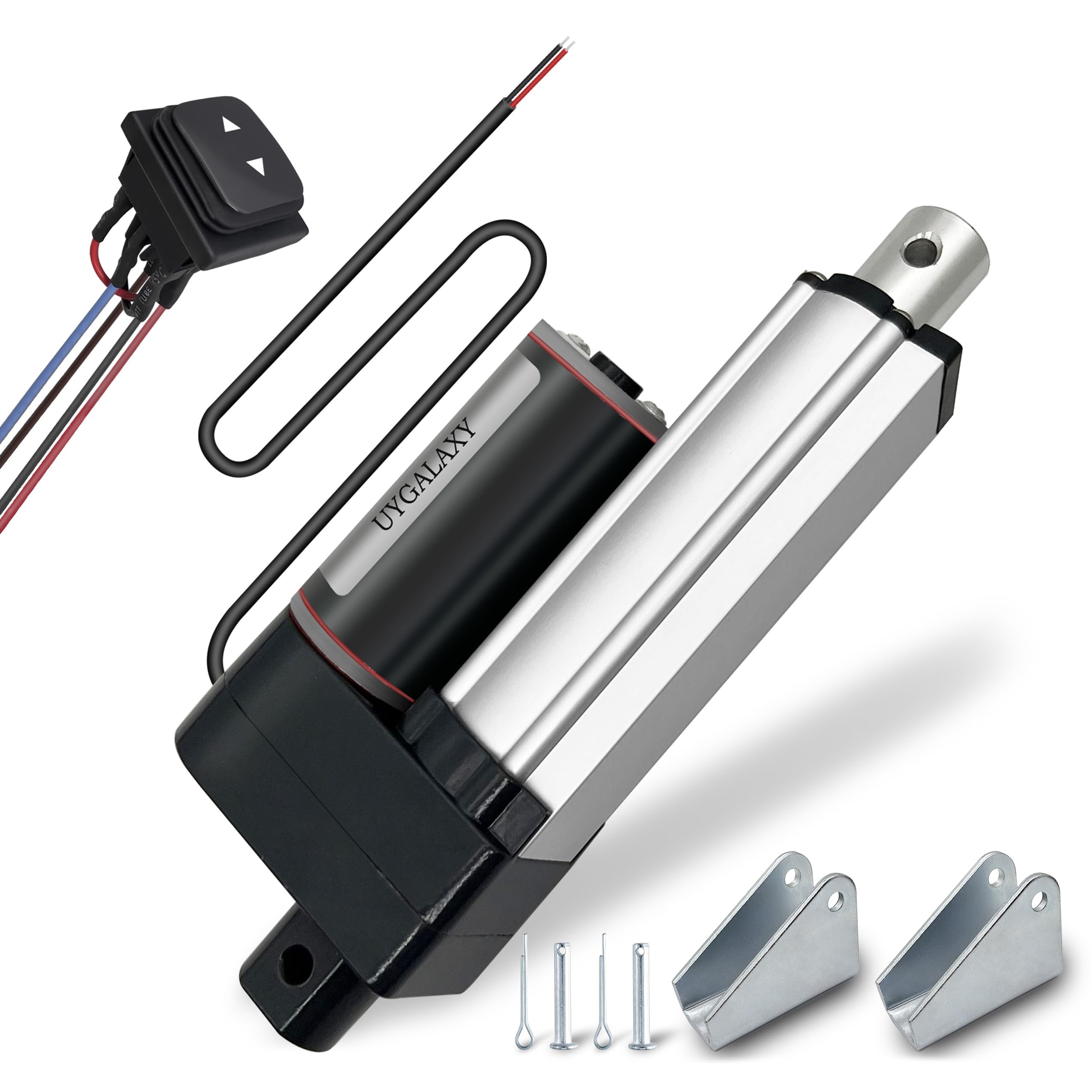 DC12V 2 Inch Stroke Electric Linear Motion Actuator with Momentery Switch 900N(200lbs) IP66 High Speed Motor 12mm/s with Mounting