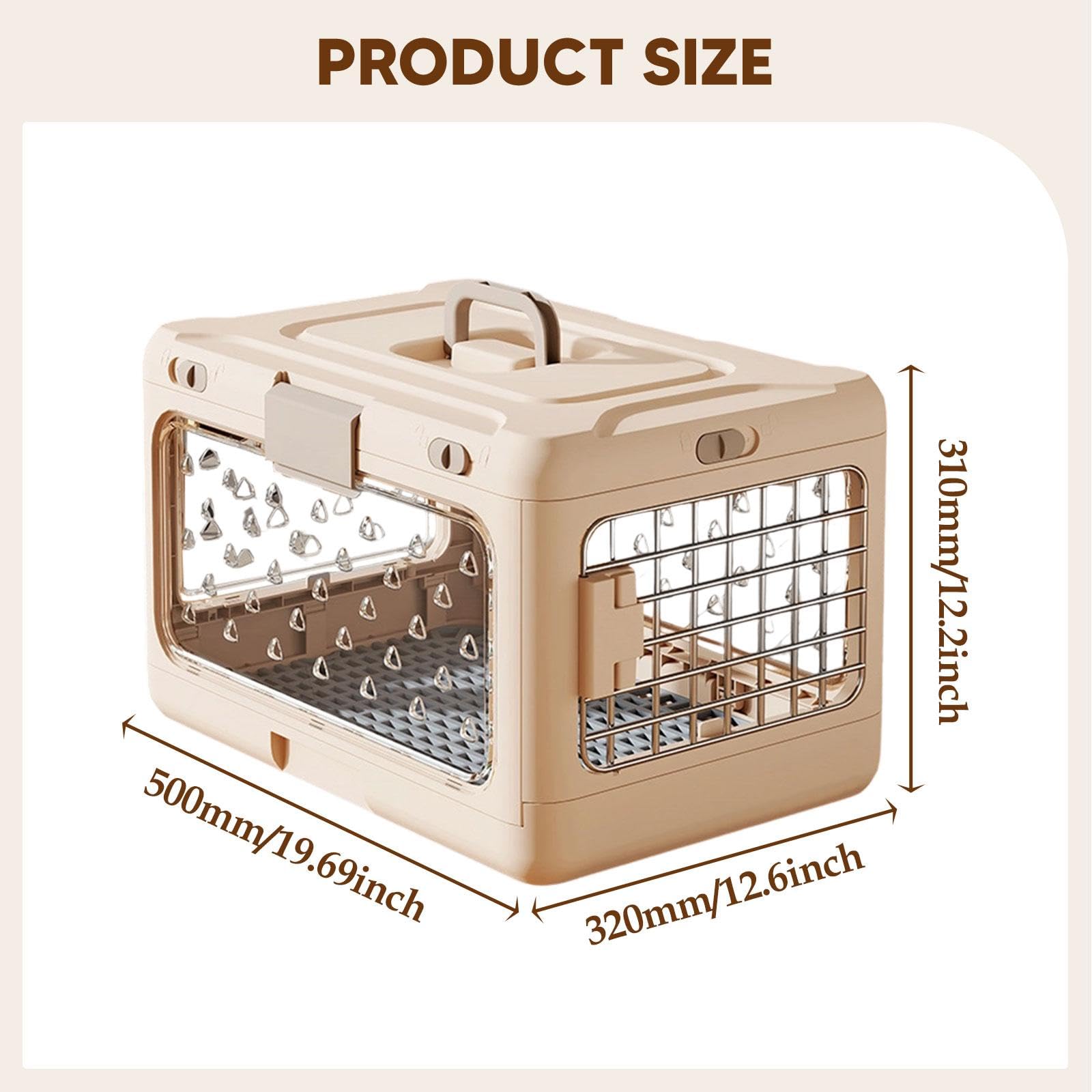 Jaula para Mascotas Plegable Transportín Portátil Rígido Desmontable Fácil Limpieza Adecuada para Viajes con Gatos Perros Pequeños Conejos Desplazamie
