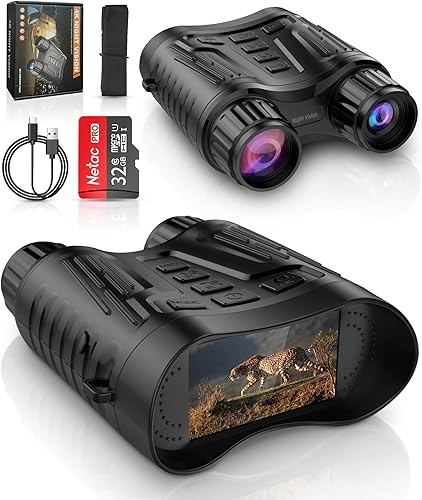 Binoculares de visión nocturna gafas de visión nocturna para adultos, visión nocturna infrarroja digital de 3 pulgadas que pueden guardar fotos y