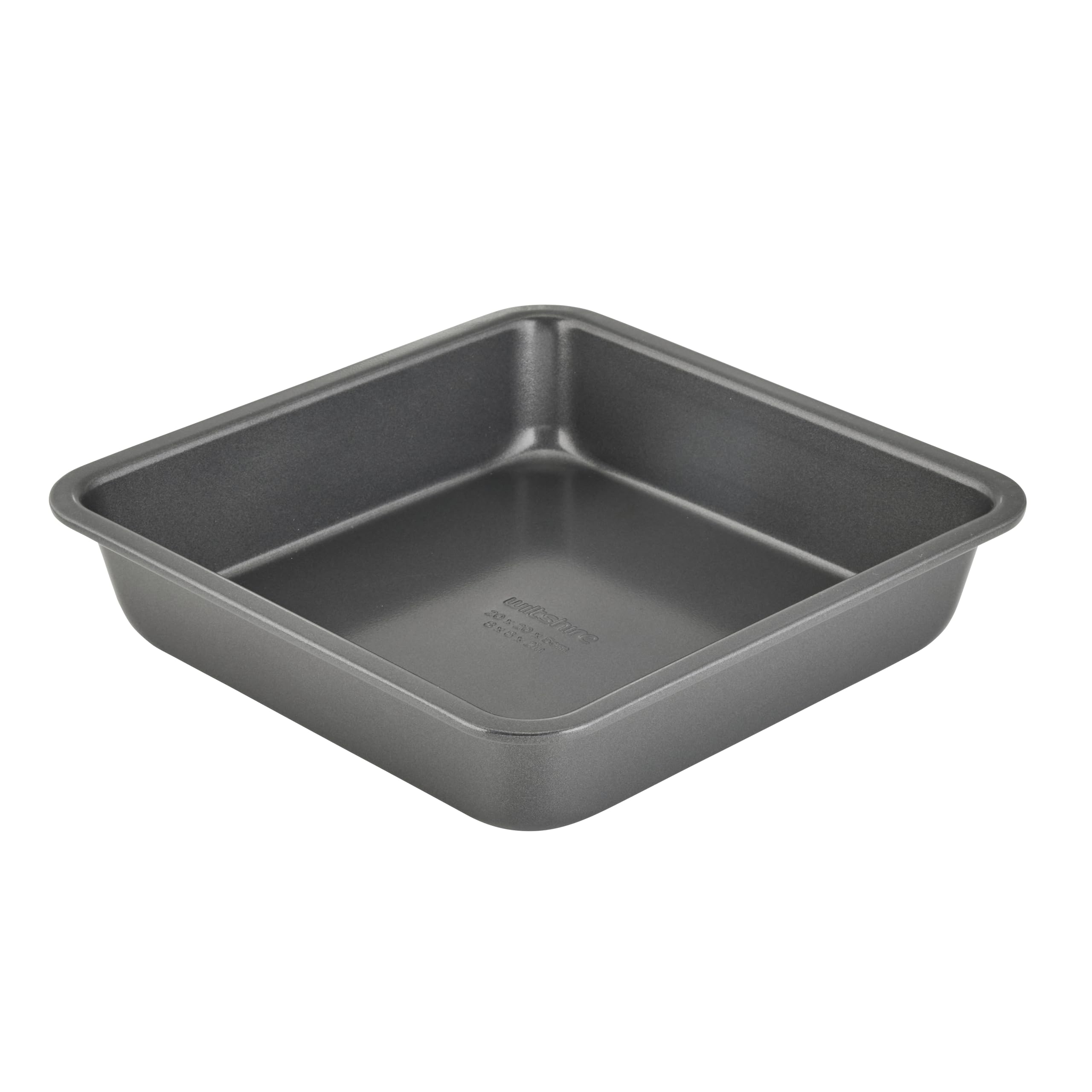 Wiltshire Easybake Square Cake Pan, Non-Stick PFAS Free, Carbon Steel, Dishwasher Safe, for Baking Cakes, Pies, Tarts, Flapjack or Brownies, 20x5cm, Grey
