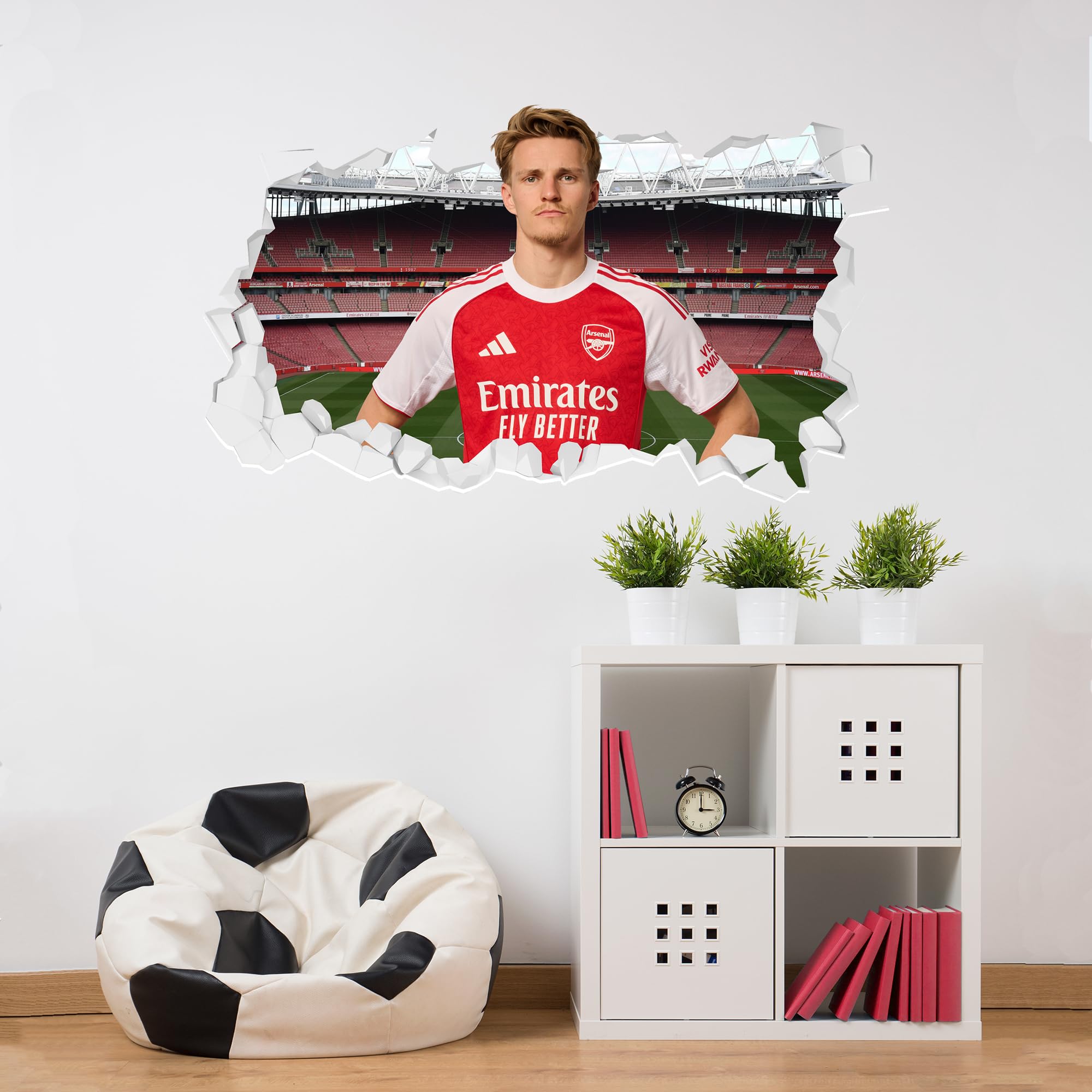 Arsenal FC - Odegaard 25/26 Broken Wall Sticker (90cm Width x 50cm Height)