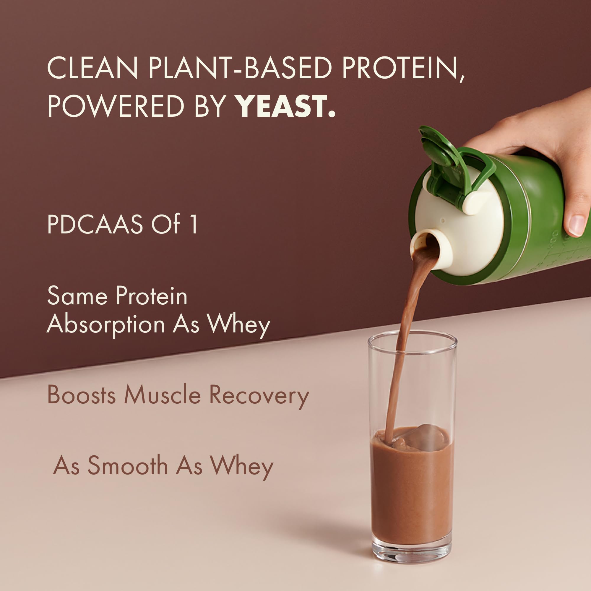 Cosmix No-Nonsense Plant Protein PRO 26g Protein | Yeast Protein & Pea Protein Blend | Chikmagalur Mocha, 500g Pouch x 1 | Clean, Easy to Digest 1