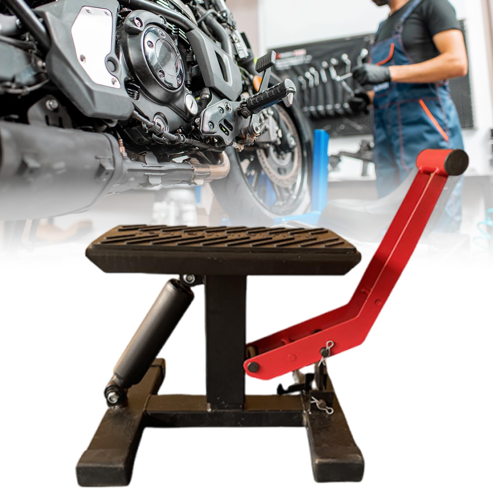 Podnośnik Motocyklowy Stół Dźwigowy Z Regulowaną Wysokością | Solidny Stół Hydrauliczny Do Naprawy I Konserwacji Motocykli W Warsztacie