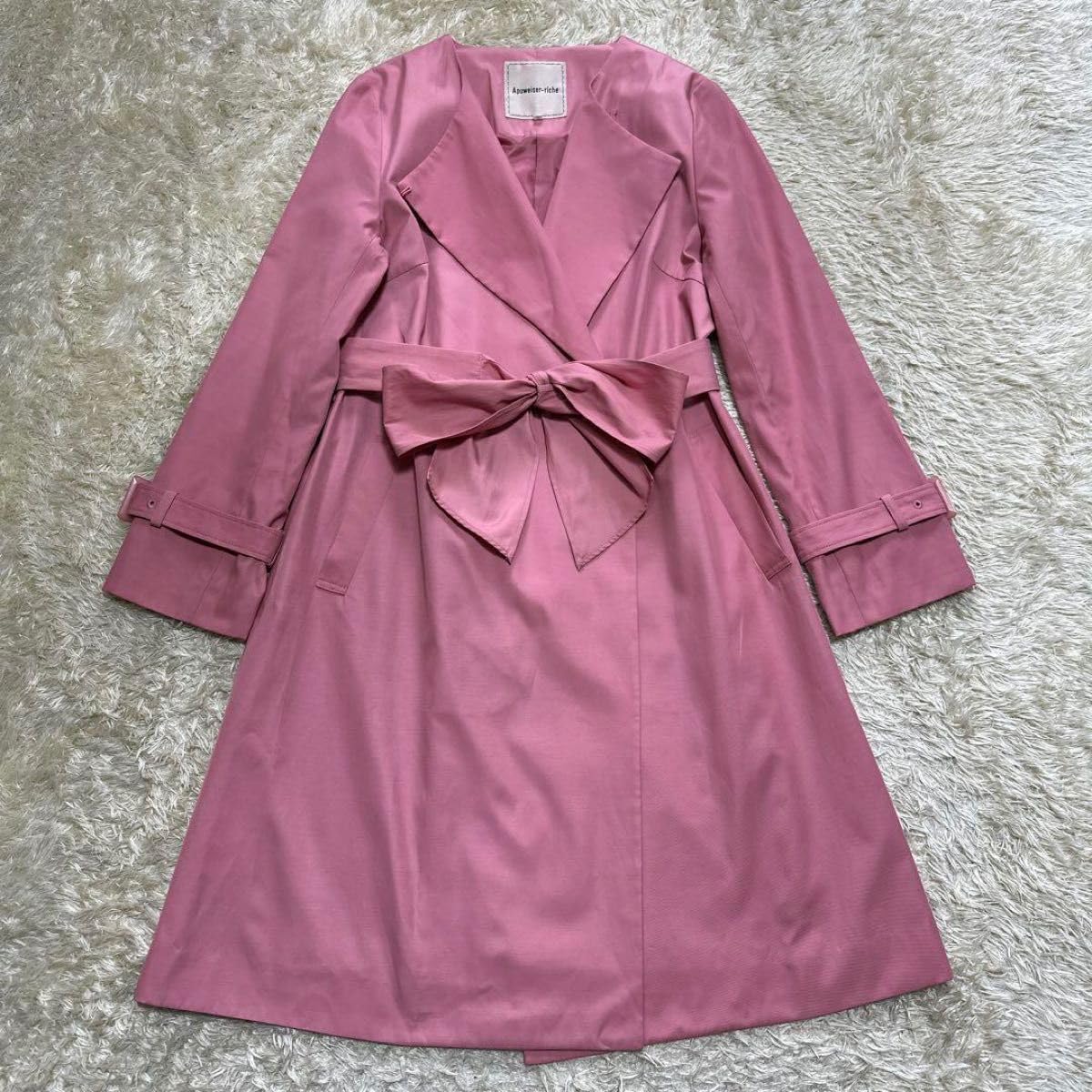 Amazon.co.jp: アプワイザーリッシェ スプリングコート ノーカラー  