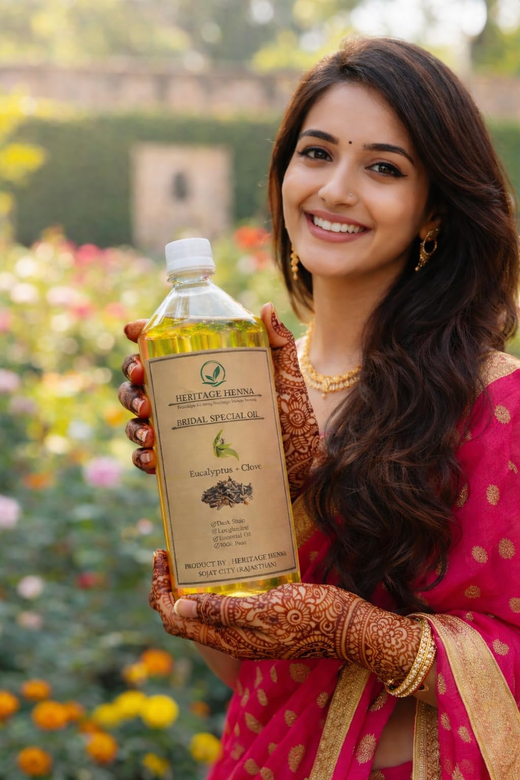 Heritage Henna Bridal Special Oil 950 ml | Mehndi Oil for Dark Stain | Professional Henna Artists Use | Herbal Heena-picture-32