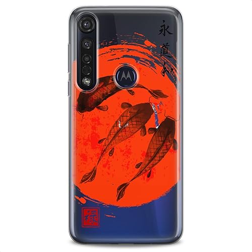 Miniatura 5 de Cavka Funda de TPU compatible con Motorola G9 G8 Plus G7 E20 P40 Z4 Edge 20 G22 Stylus Koi Fish Flexible Silicona Río Suave Diseño Lago Japón Rojo