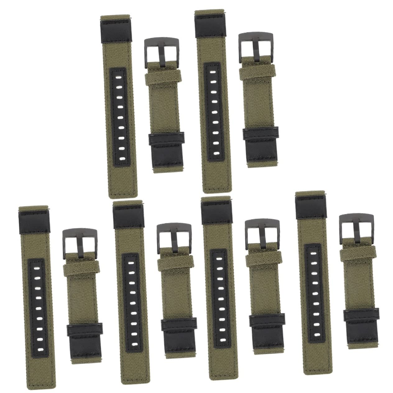 Bracelets de montre pour le tricot libération tissage en nylon vert 6pcs