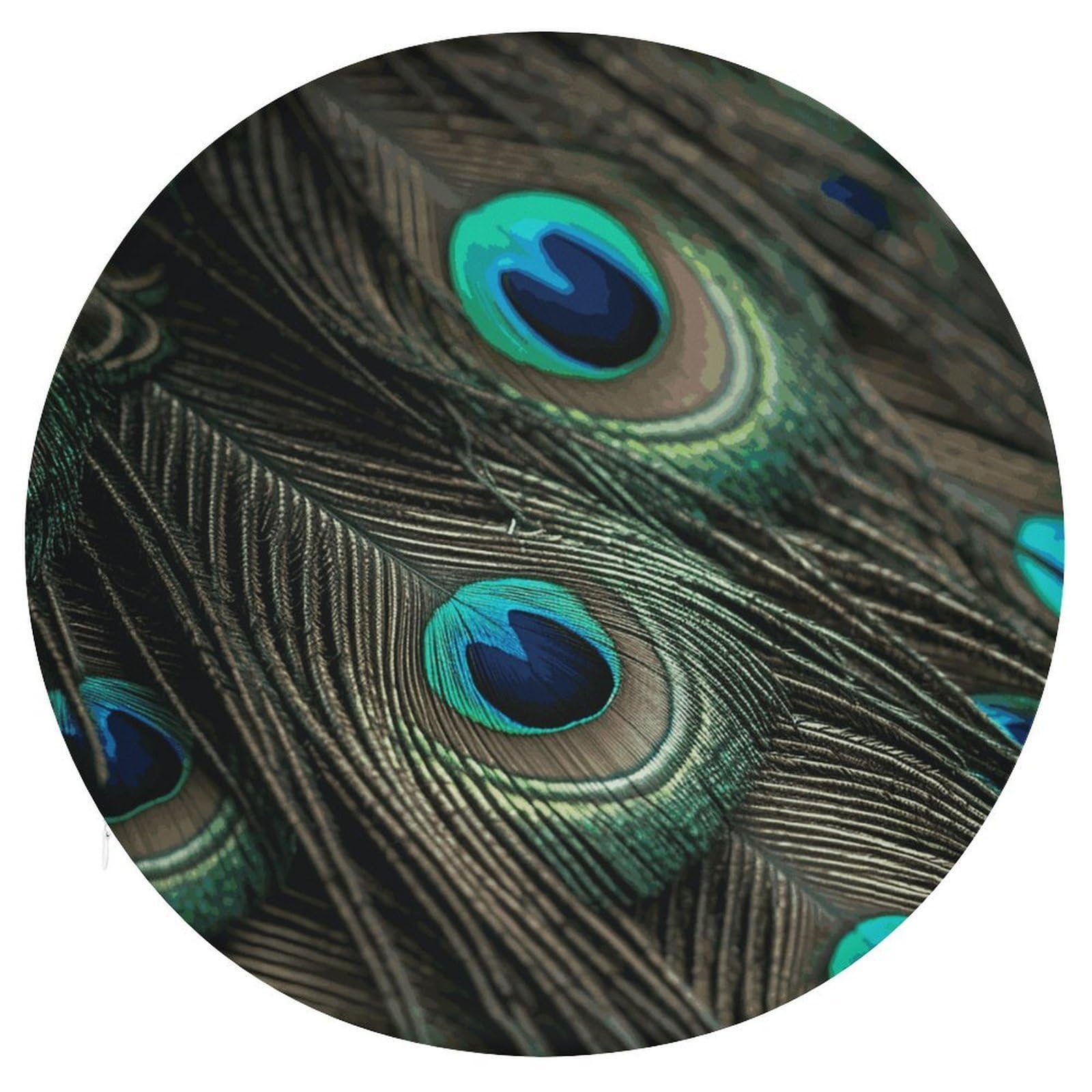 Wsoihfec Style Beautiful Peacock Feathers Seat Cushion Round Chair Pad