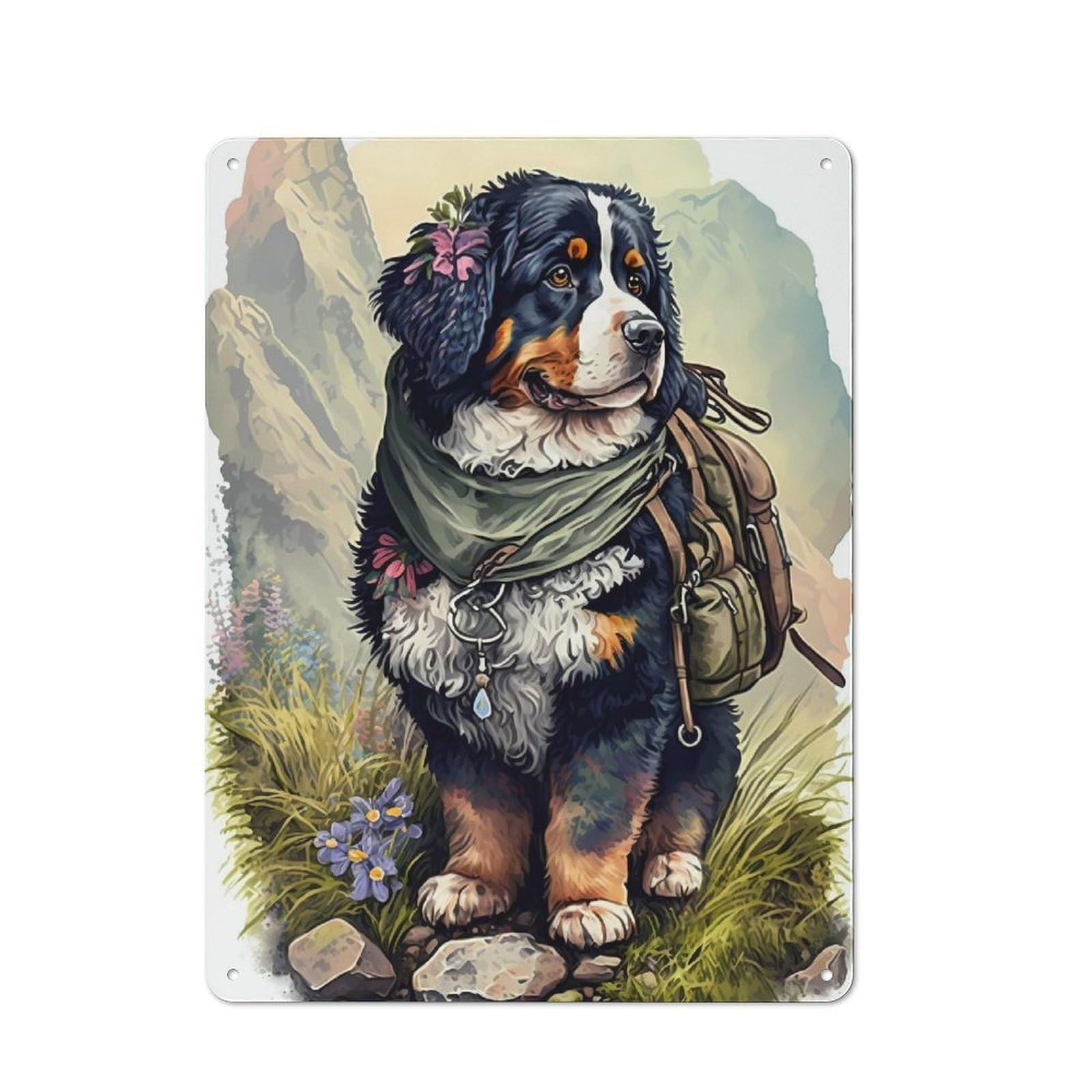 Junmoney Bernese Mountain Dog Retro Tin Sign 40X30cm For Bar Or Restaurant, For Collectors Of Retro Metal Wall Decor