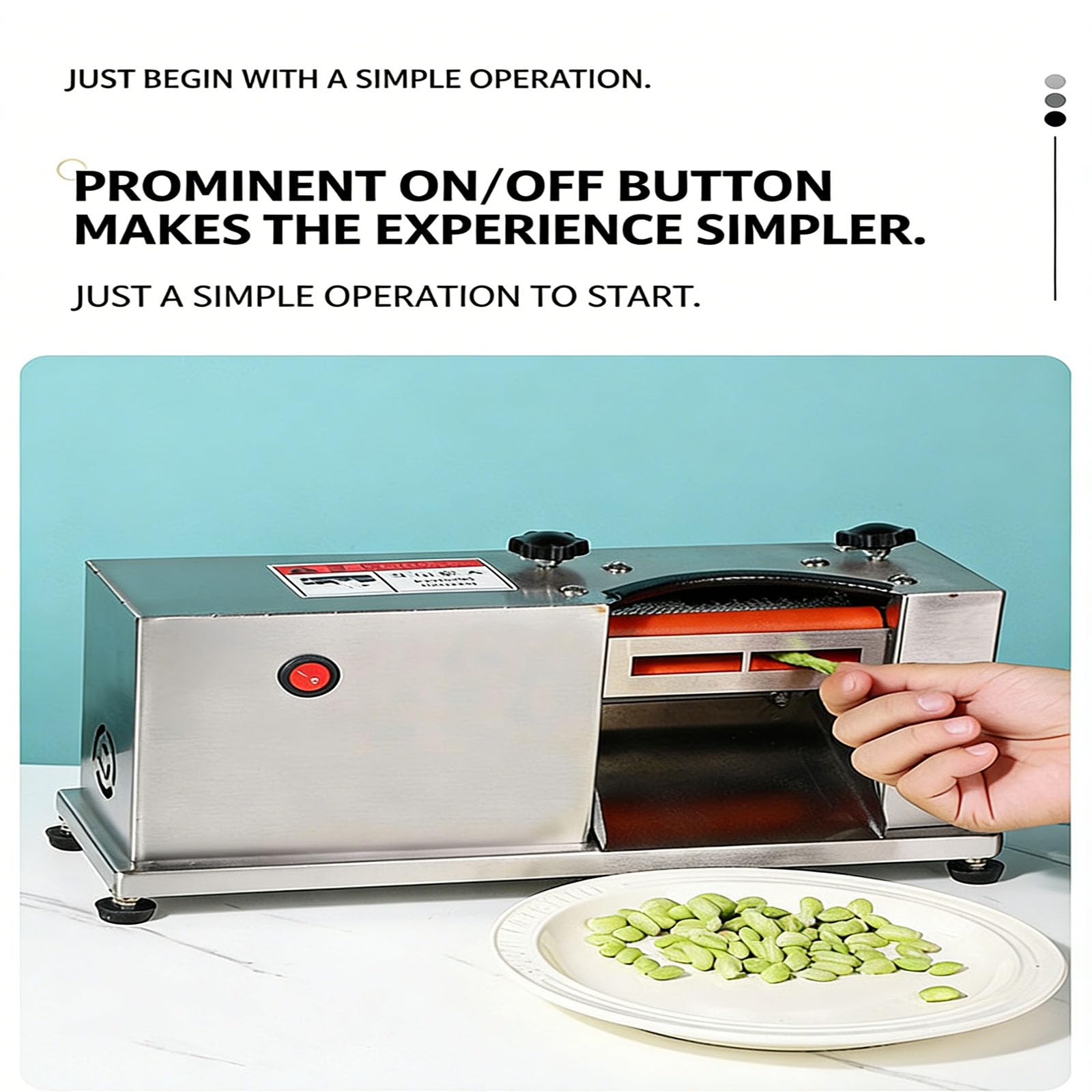 Sgranatrice Semiautomatica per Fagioli da 25 W, Sbucciatrice per Piselli Professionale, In Acciaio Inossidabile, con Funzionamento Semplice Tramite Touch Screen, per Ristoranti E Uso Domestico