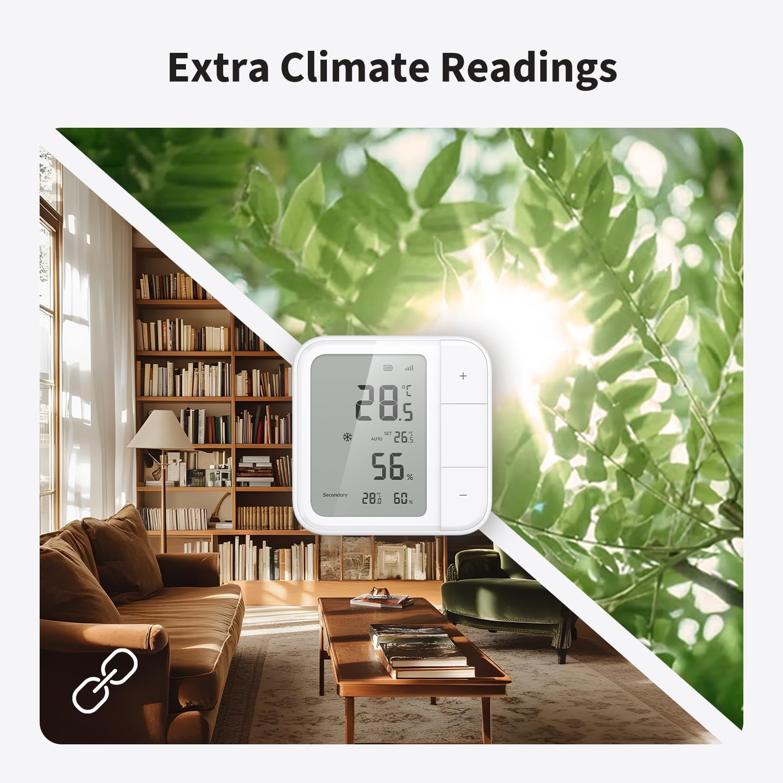 Aqara Thread/Zigbee Wielofunkcyjny czujnik temperatury W100, Temperature & Humidity Monitoring, Bezprzewodowy, Zdalne Sterowanie HVAC, 3 przyciski, Matter, HomeKit, Apple Home, Alexa, Google