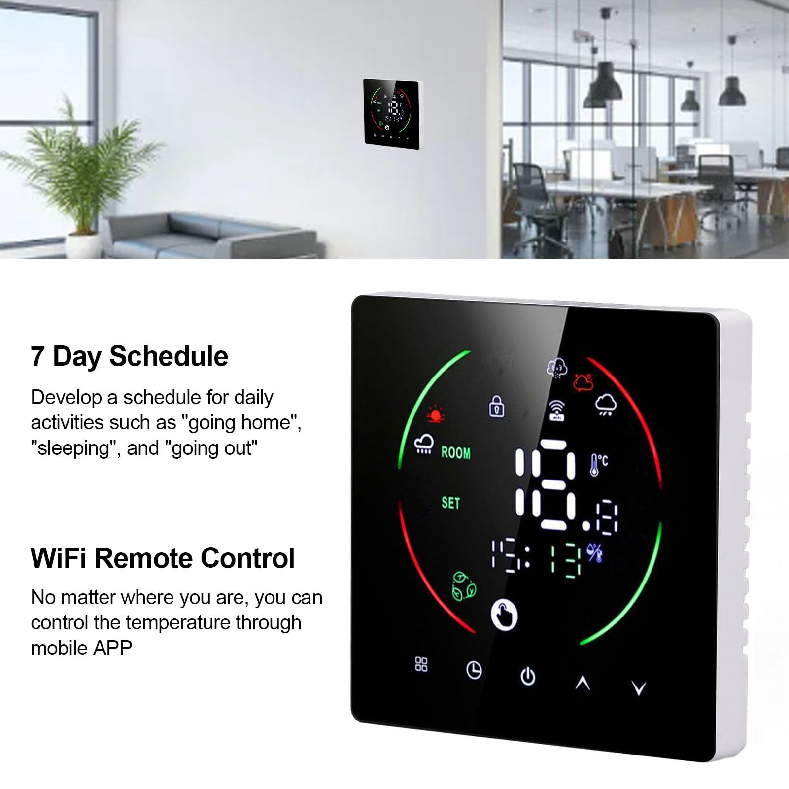 East2 3A Smart WiFi Thermostat, Programmable Room Temperature Control with 7-Day Schedule, Intuitive LED Display - Image 4
