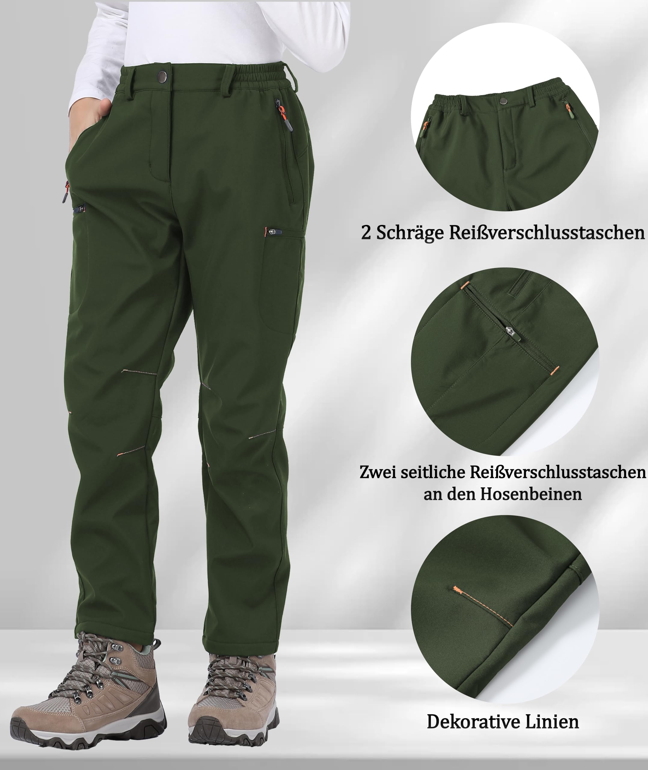 Pantalon de Ski Enfant Thermique Imperméable Chaud Polaire Softshell Garçon Fille Randonnée