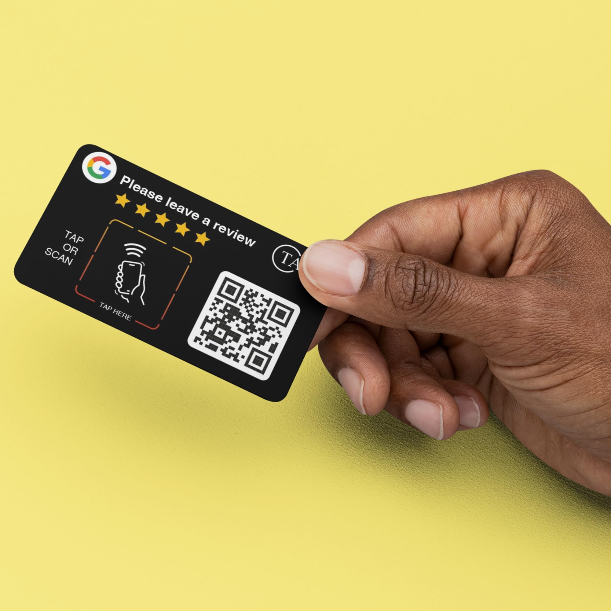 Amazon.com: TAPro Compatible with Google Review Card Bundle 2-Pack, White &  Black(3M) Sticker NFC with QR Code Business Feedback Cards : Office Products