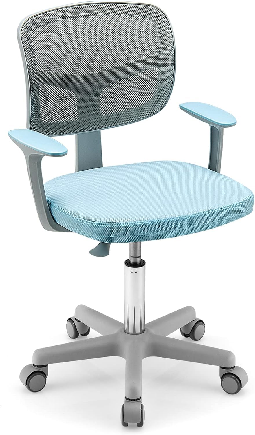 Silla de Escritorio para computadora para niños, sillas de Estudio para tareas Infantiles con Soporte Lumbar, Ruedas con Freno para Sentarse, Silla de Malla Ajustable y giratoria para la esc