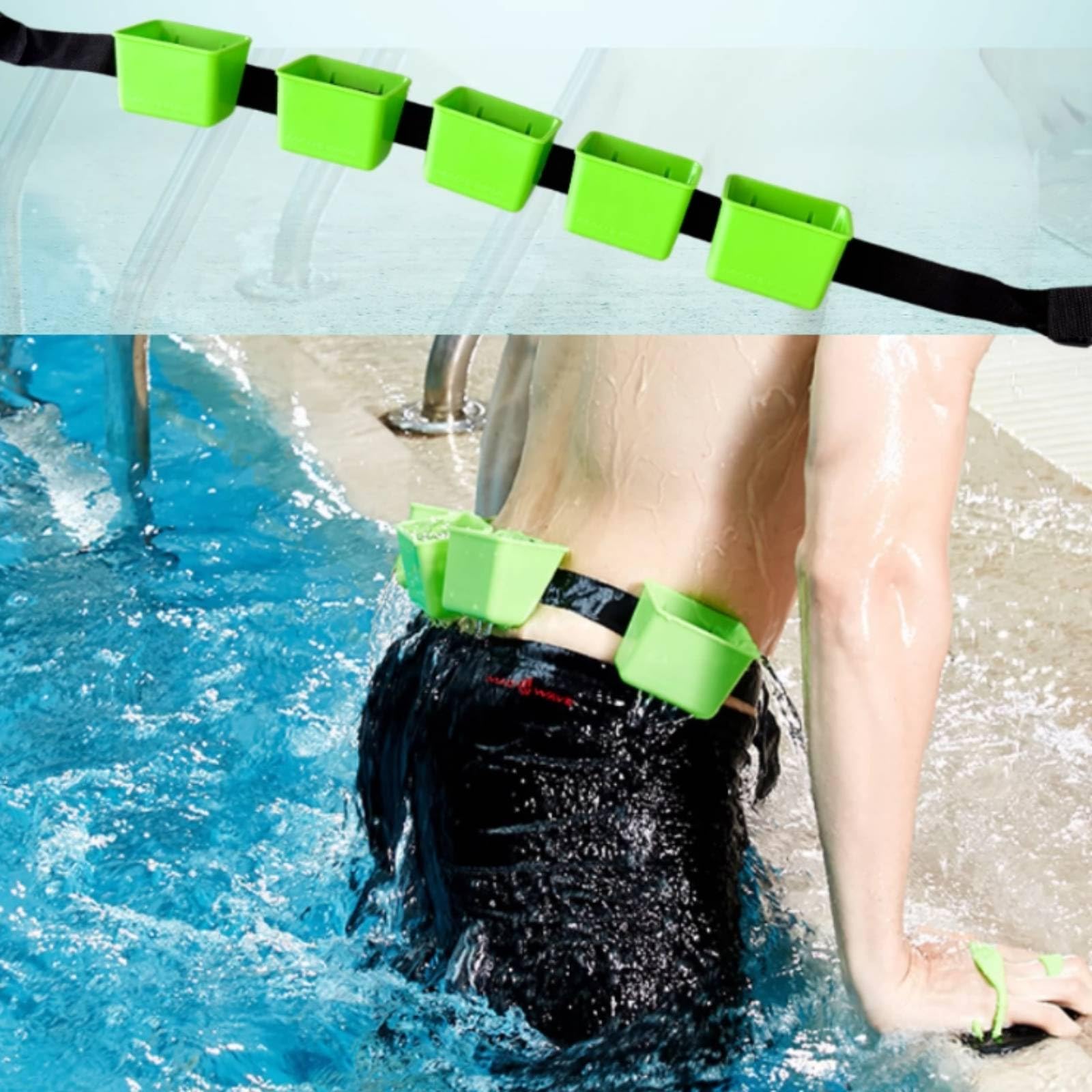 Ceinture de Résistance de Natation Haute Densité Entraîneur Brasse à la Taille Antidérapant Ceinture Natation Réglable pour Adultes
