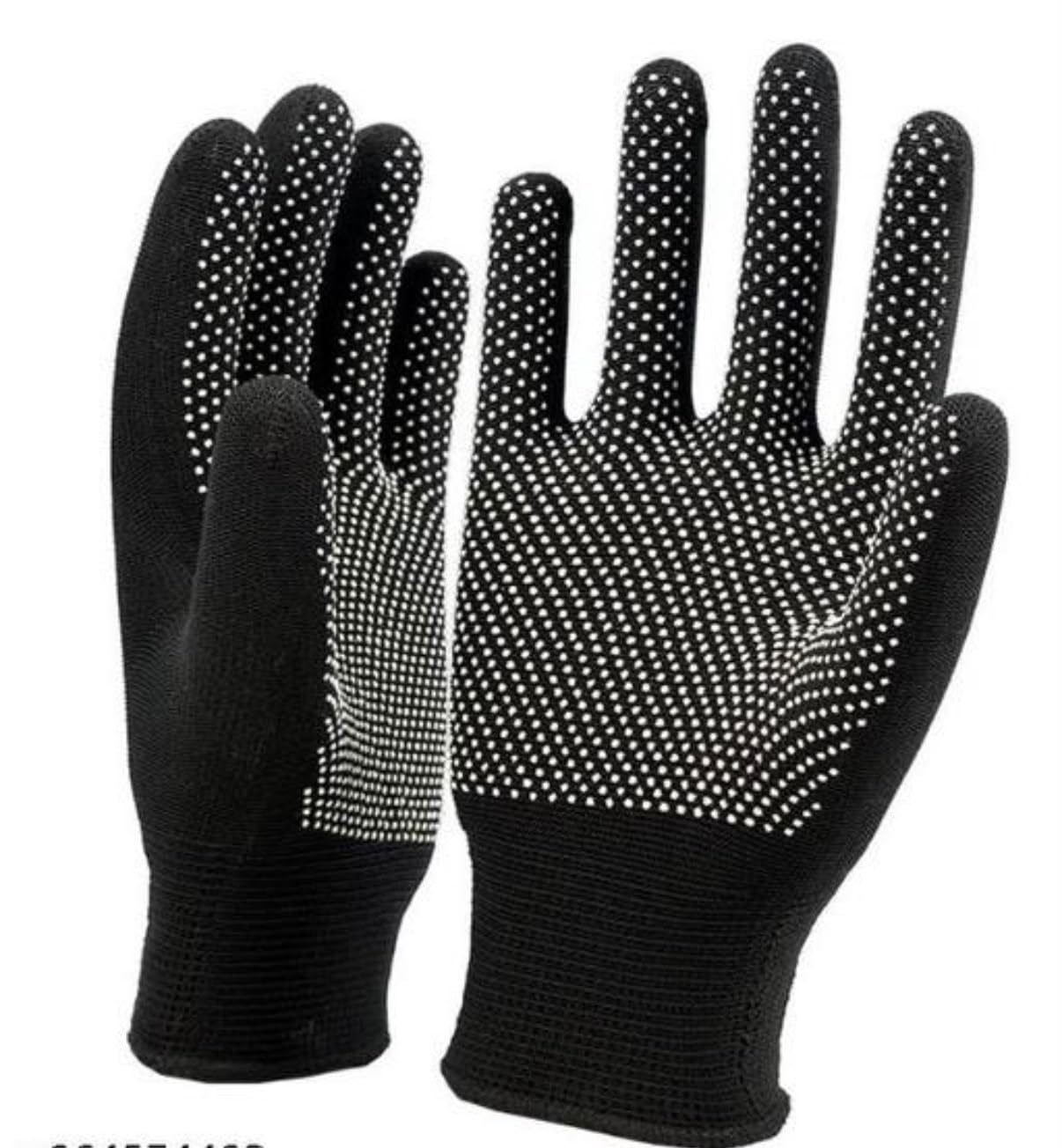 Cricket Batting Inner Gloves for Men & Boys | Cotton Full Finger Inner Gloves with Dotted Tennis Ball Grip | Sweat Absorbent & Comfortable Fit (Black)-image-38