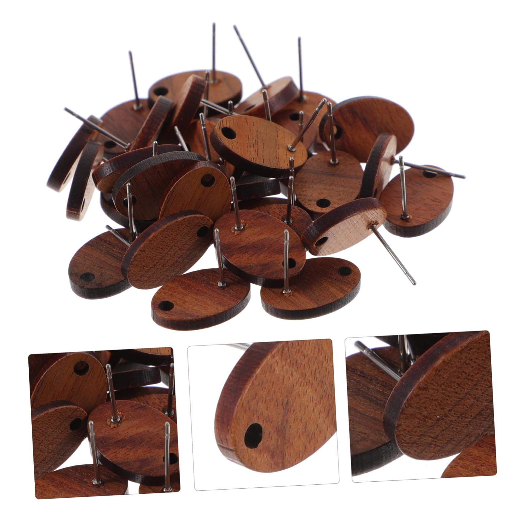 NUOBESTY 120stücke Geometrische Holz-Ohrstecker Ohrringe Teiliges Aus Robustem Holzmaterial Für Individuelles Schmuckdesign Sicher Und Einfach Zu Verwenden Für Kreative Bastelprojekte
