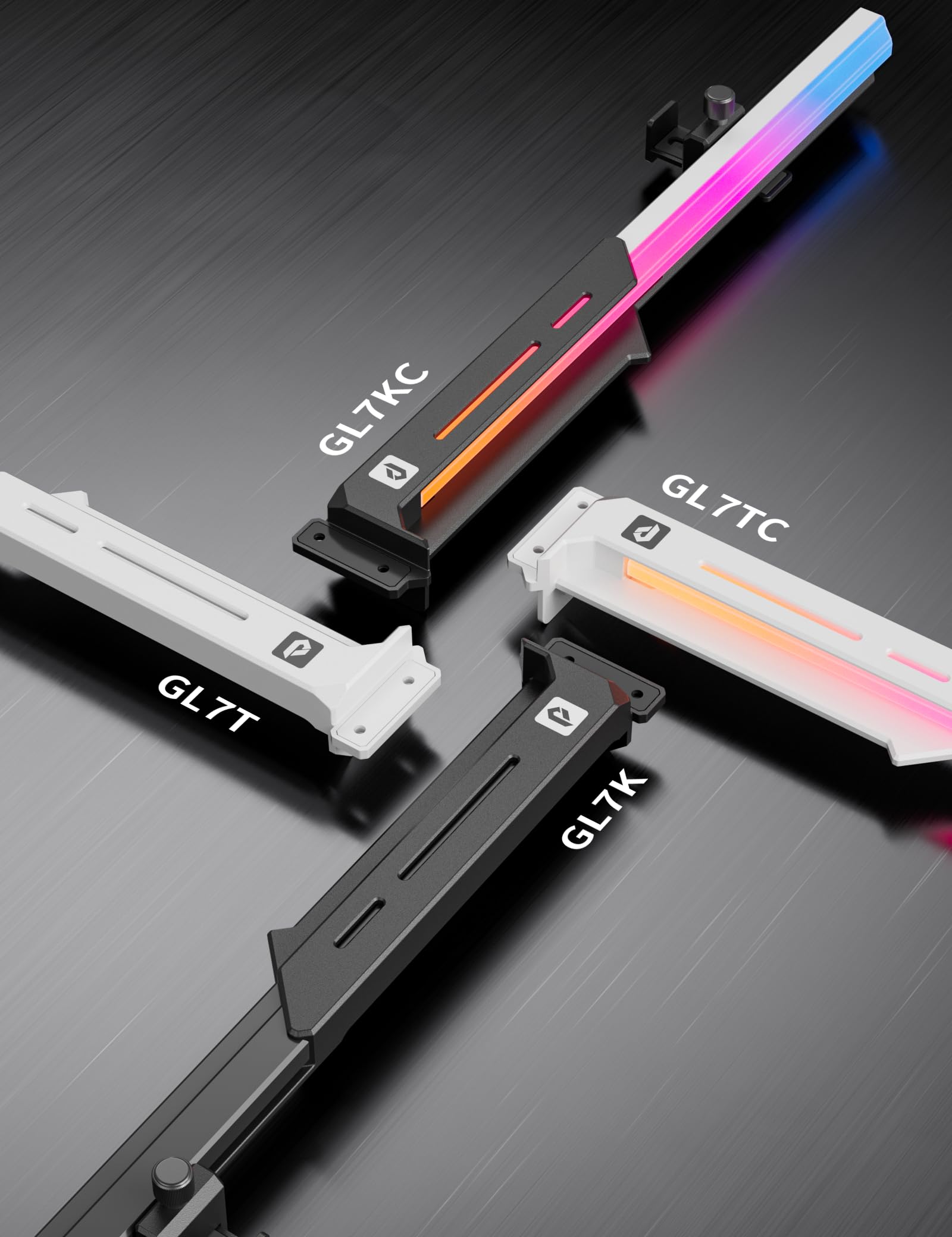 upHere GL7 Support de GPU en alliage robuste pour carte graphique réglable pour cartes vidéo universelles, design rail coulissant, noir