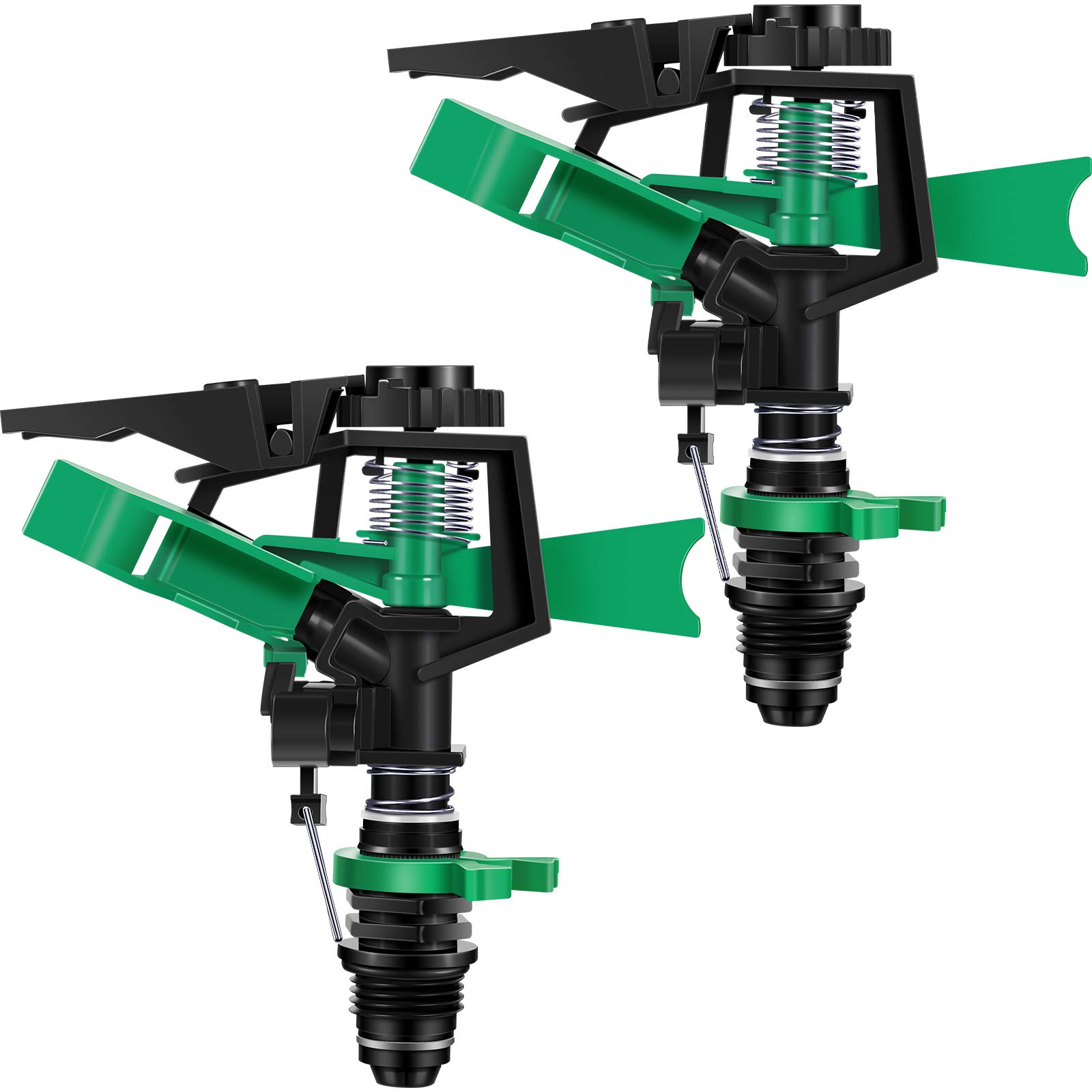 Photo 1 of 1/2 Inch Plastic Impact Sprinklers Adjustable 0 Degree to 360 Degree Pattern Plastic Sprinkler Head for Garden Watering Supplies (2 Pieces)
