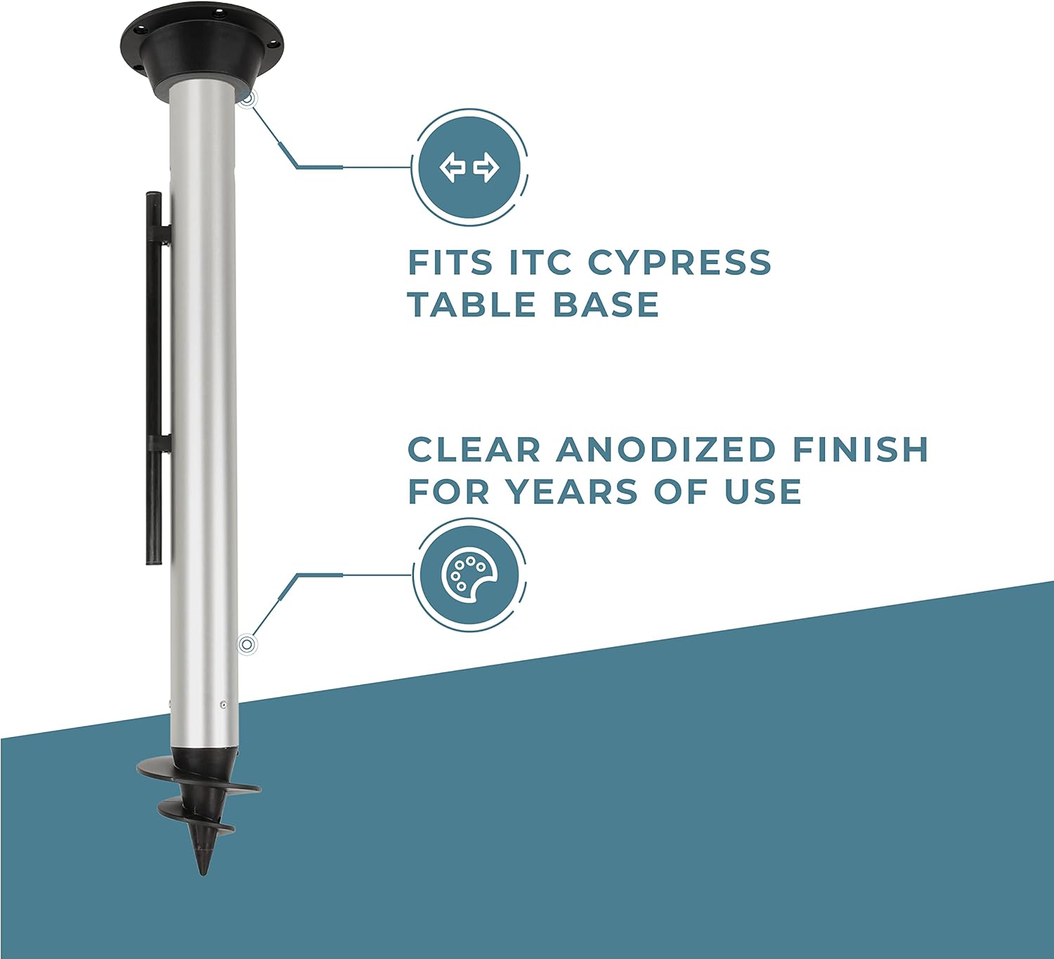 Manufacturers' Select ITC Sand Bar Table Leg with Auger for The Beach, Campsite, or Yard (31" Leg)