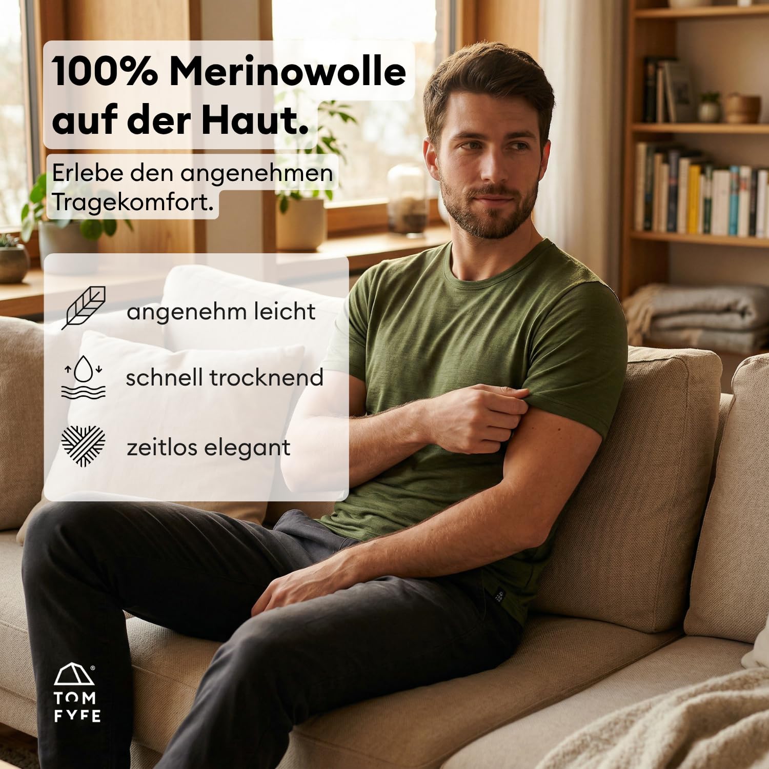 Premium Merino T-Shirt Slim Fit - Oeko-TEX® Zertifiziert - 100% Merinowolle Herren Kurzarm Shirt - feuchtigkeitsregulierend, atmungsaktiv, geruchshemmend – Made in Europe