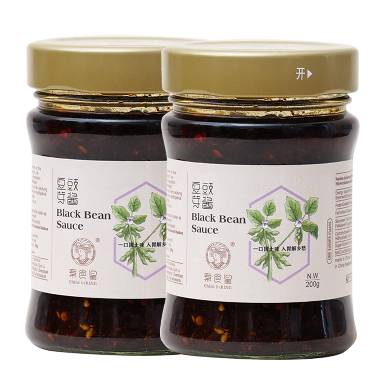 Chins licKING Chinese Black Bean Sauce 7.05oz/200g (Pack of 2)