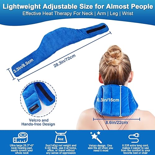 Miniatura 4 de JOBYNA Almohadilla térmica para el cuello, calentador eléctrico manos libres para aliviar el dolor de cuello, almohadilla térmica rápida mejorada
