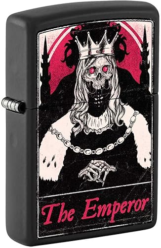 Zippo Encendedor: Tarot Card 4, El Emperador - Negro Mate 81365