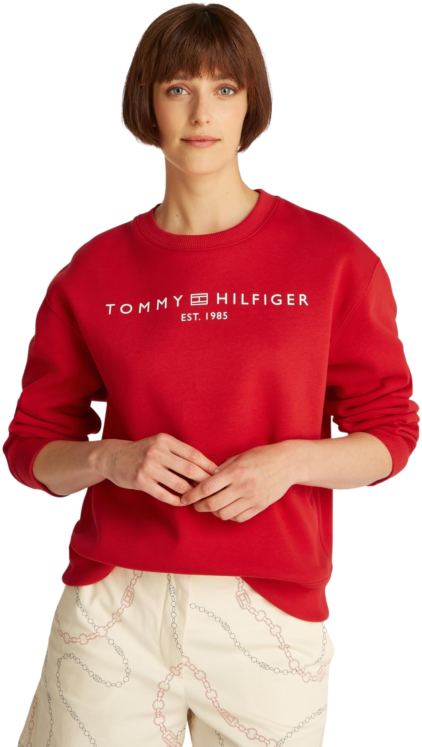 Tommy Hilfiger Damen Sweatshirt ohne Kapuze