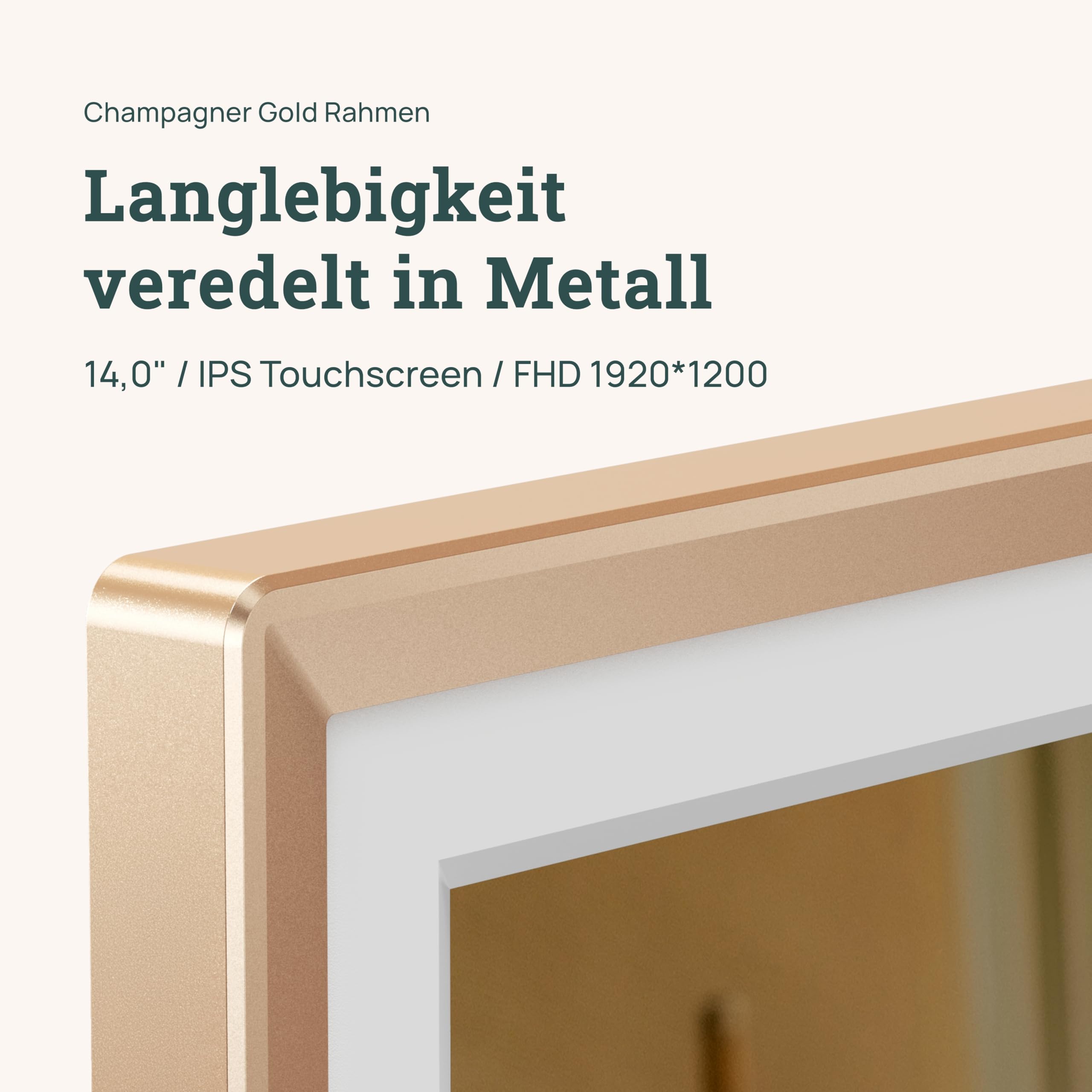 ARZOPA 14 Zoll Metall Digitaler Bilderrahmen Kostenloser Cloud Storage Unbegrenzt Fotos & Videos über App Teilen 1920 * 1200 FHD Touchscreen Elektronischer Bilderrahmen Geschenk für die Familie - D14