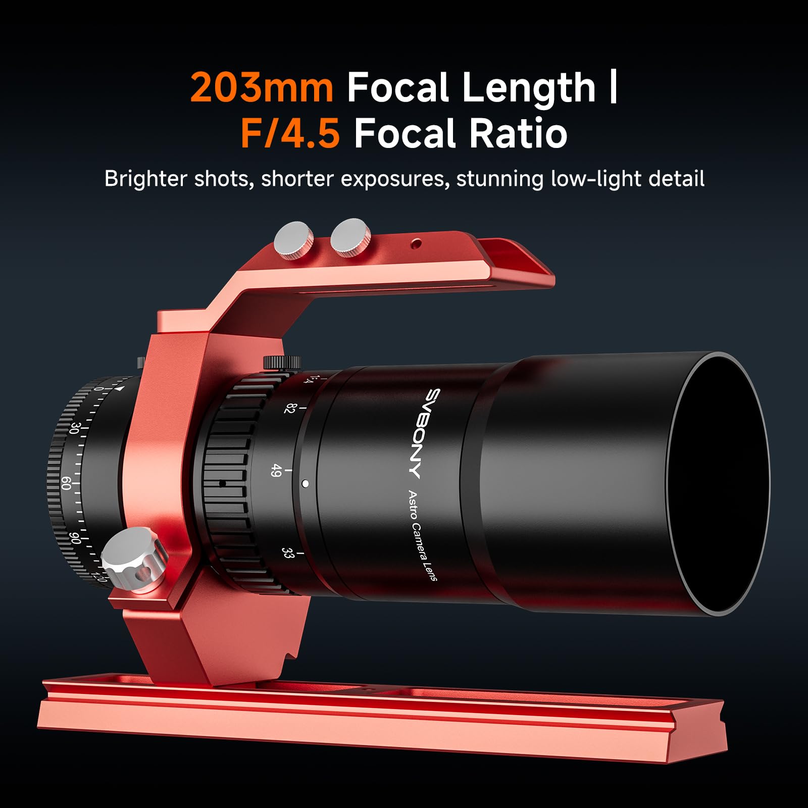 Svbony SV545 Petzval APO Telescopio Astronómico Adulto, f/4.5, 203 mm Focal Telescopio Refractor Profesional, Compatible con EAF (no Incluido), para Astrofotografía Cielo Profundo Fotograma Completo