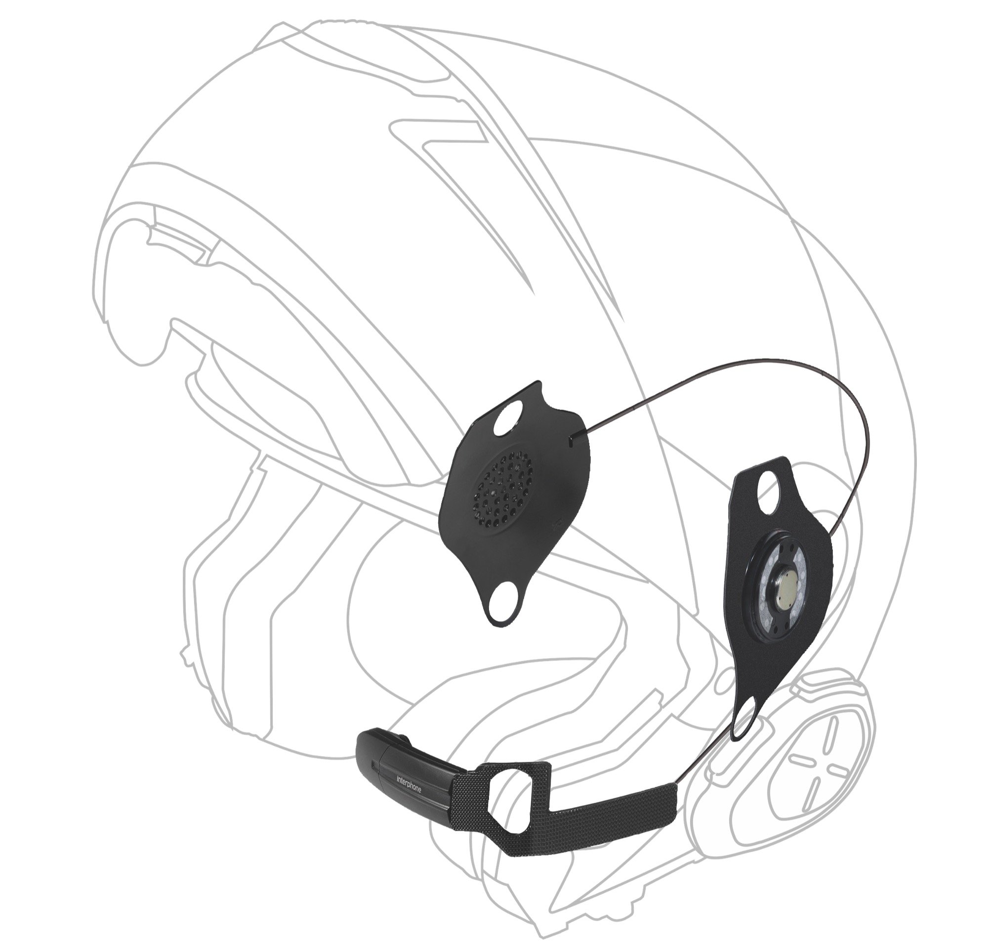 Cellular Line 16-częściowy zestaw audio do słuchawek Schuberth/interkomu, sportu, wycieczek miejskich, czarny