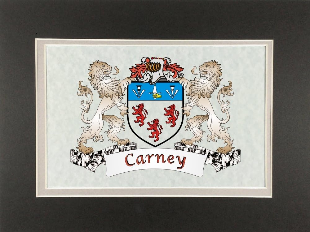 Carney Irish Coat of Arms Print - Frameable 9" x 12"