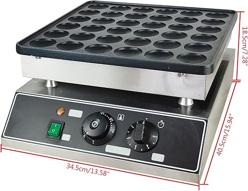 Miniatura 4 de Mini máquina eléctrica para hacer panqueques de 36 agujeros, 1000 W, plancha comercial holandesa para panqueques, máquina comercial para hacer
