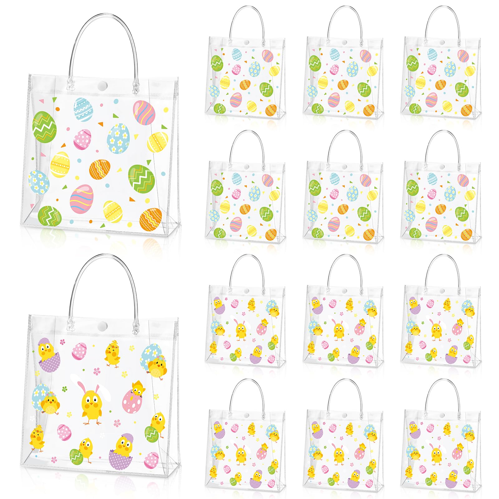 4x4 Cookie Bags Self Adhesive KUZIUA Easter Cellophane Bags, 50PCS - Main Image