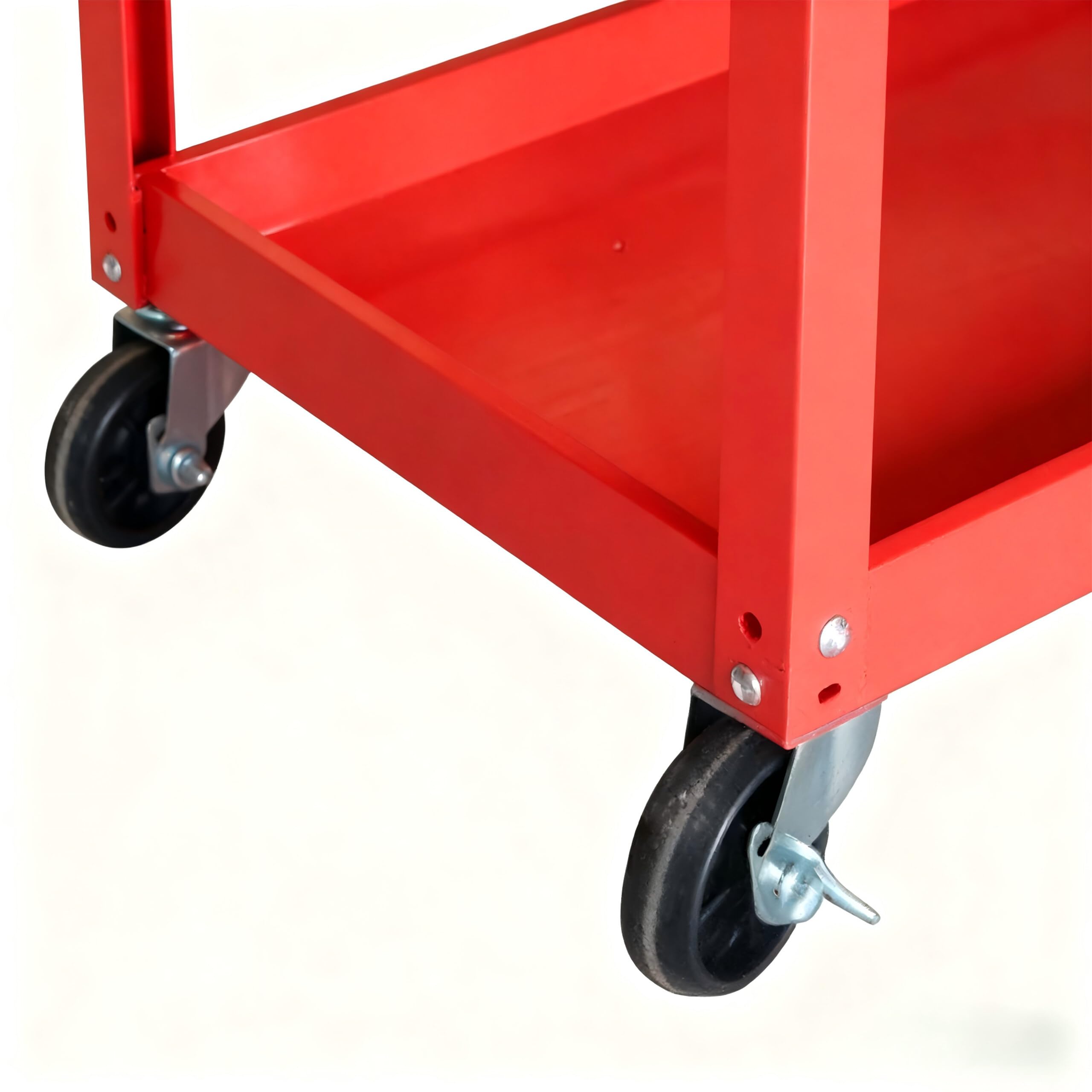 Relaxdays Chariot d'atelier 3 Niveaux, Mobile, 100 kg, 82,5x84x41 cm, Rouge