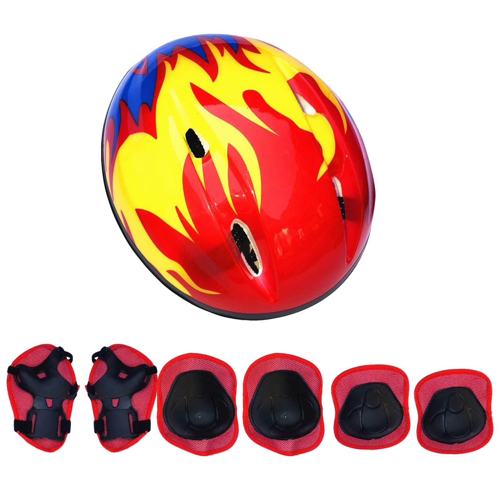 Kids Cycling Safety Hat Set - 140g 7pcs Skateboard Protective Gear, Kids Helmet Pad Kits, Maximum Protection Youth Sports Guards | Outdoor Riding Skating Protection for Boys Girls Training